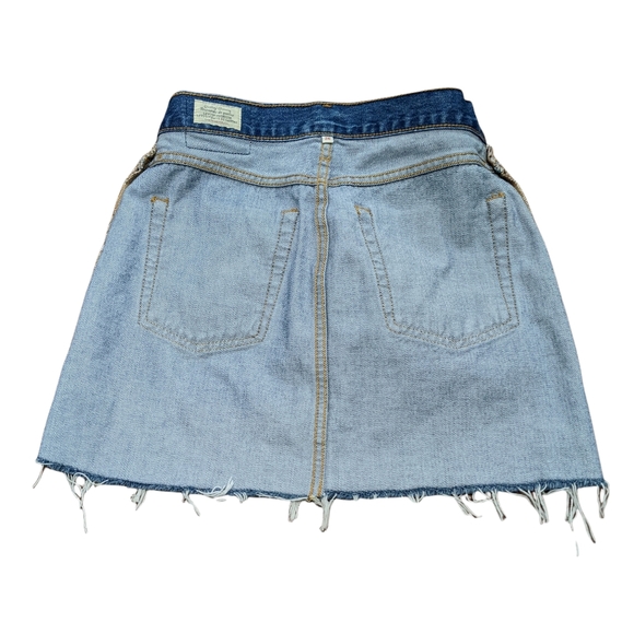 NWOT LEVi's Big E Denim skirt, cut off raw hem, button fly, vintage inspired - Picture 10 of 14